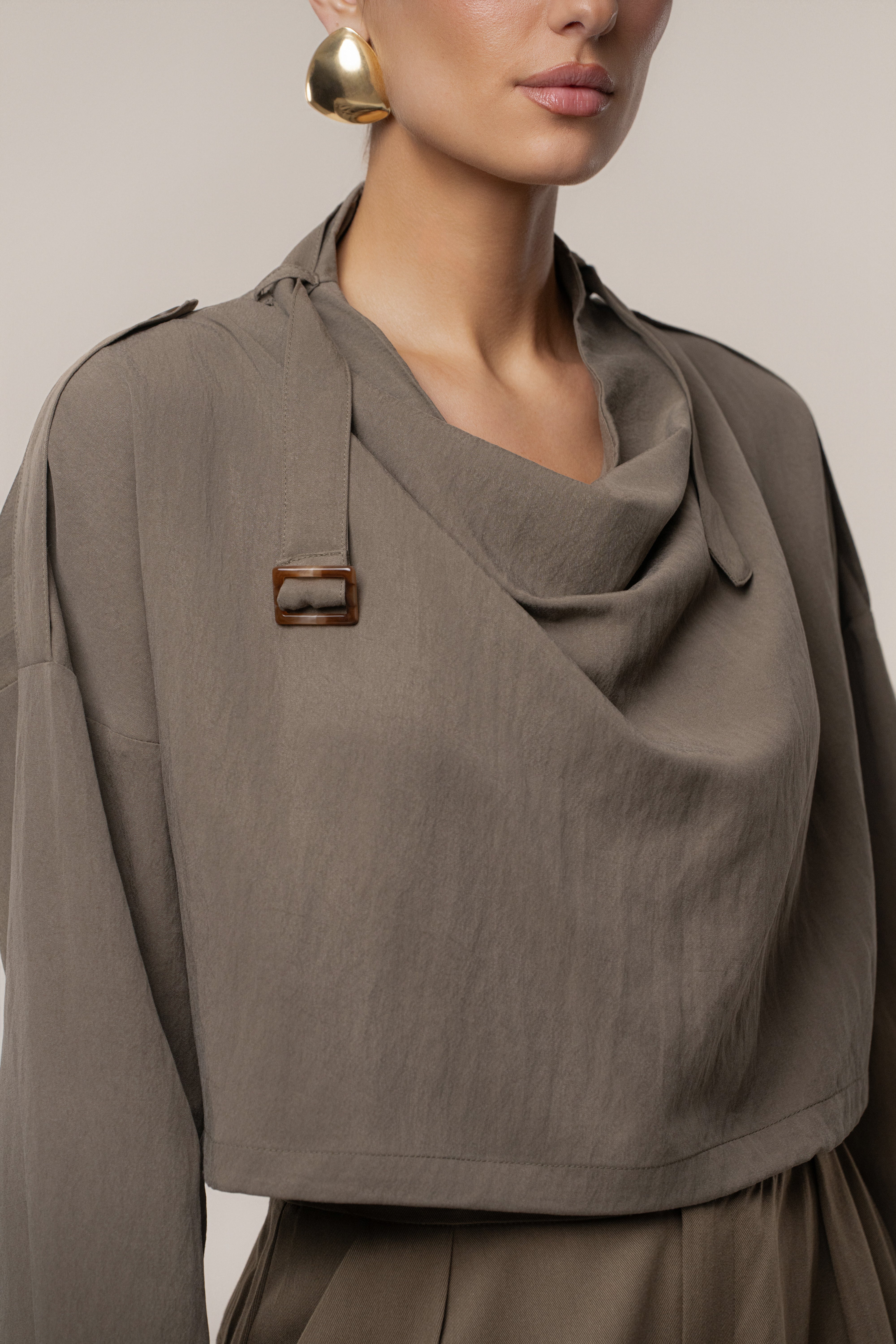 Dark Taupe Wanderlust Crop Top