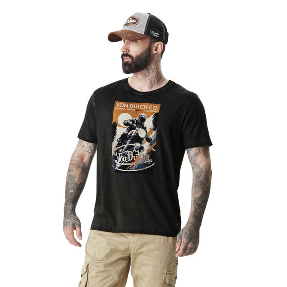 Von Dutch POST Short Sleeve T-Shirt - BlackRef : VDH0246