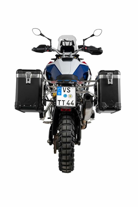 Touratech ZEGA Pro 31/38 suitcase - Gray support included - Black anodizedBMW 900 F 900 GS - 2024 - 2026Ref: Trt01606A / 01-083-5732-0