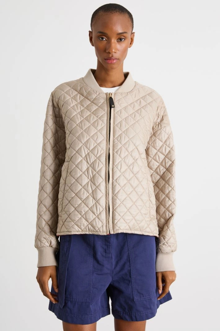 Reversible padded bomber jacket - BEIGE