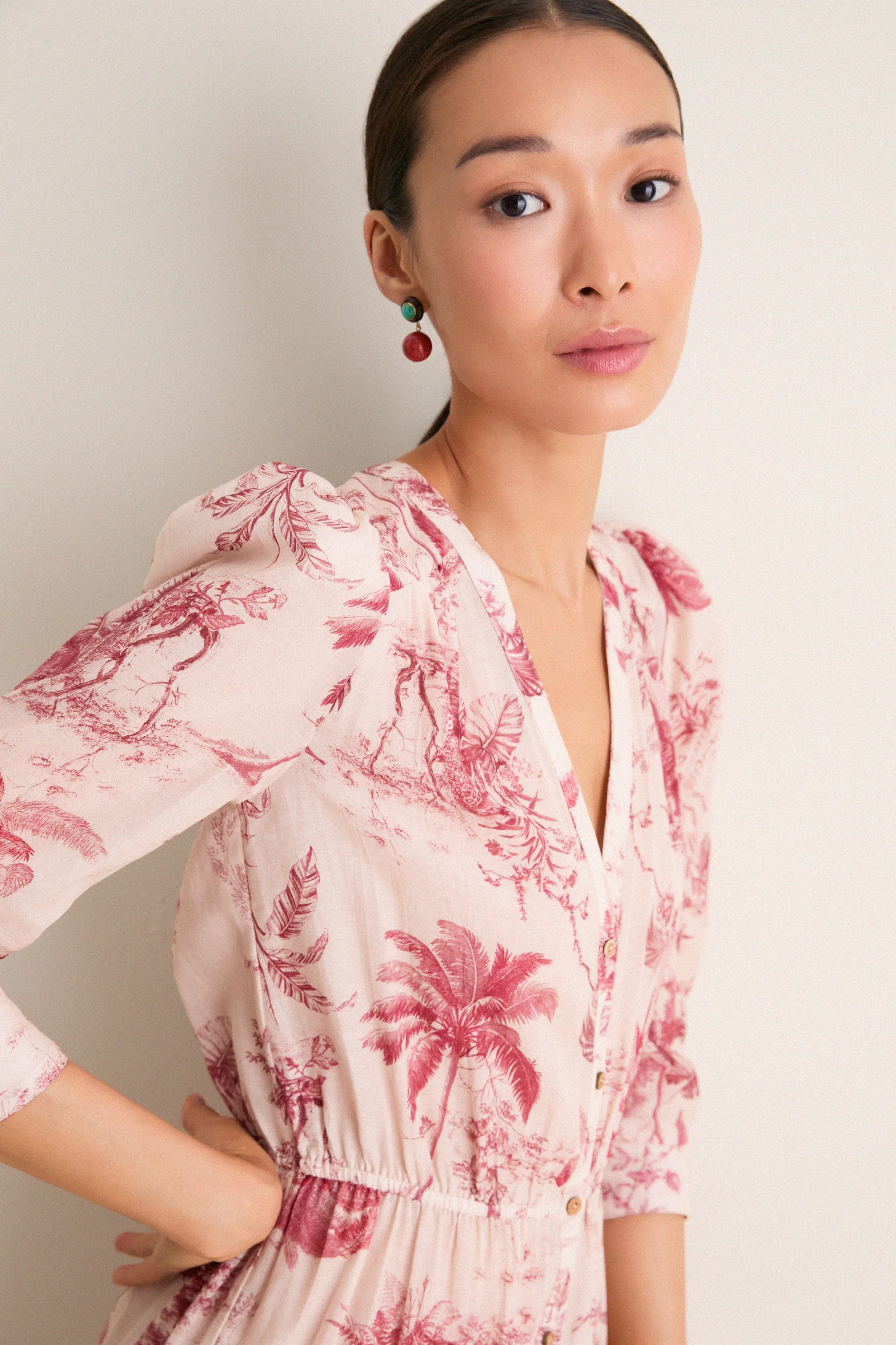 Tan Multi Textured Jungle Toile Serafine Dress
