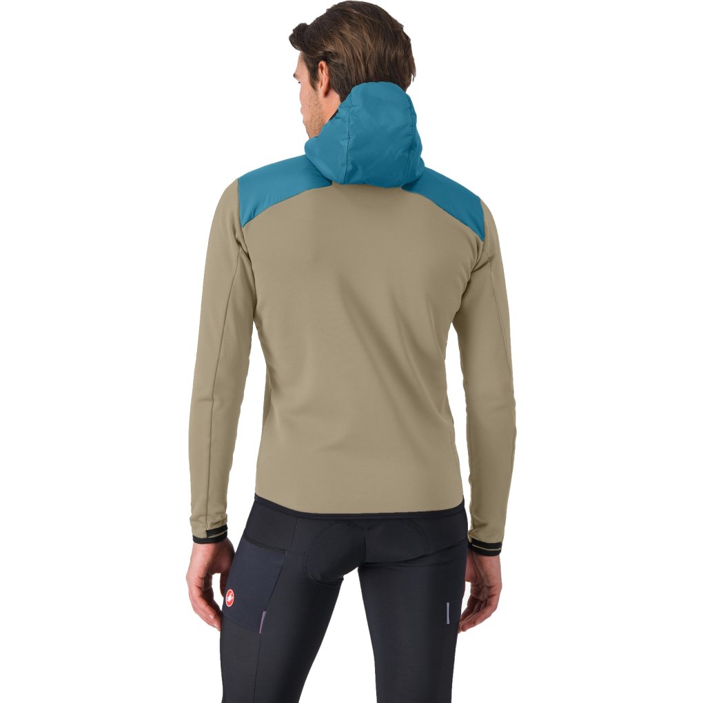 Castelli Unltd Roam Hoodie Men - olive green/teal blue 353
