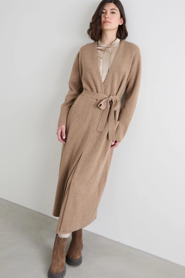 Wool and cashmere cardigan - BEIGE