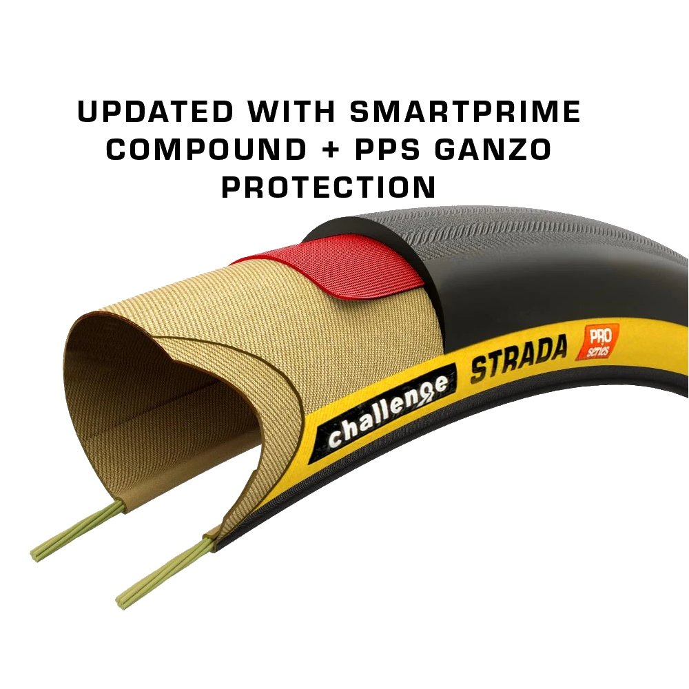Challenge Strada Pro Folding Tire - Handmade | SuperPoly | PPS Ganzo - 25-622 | black