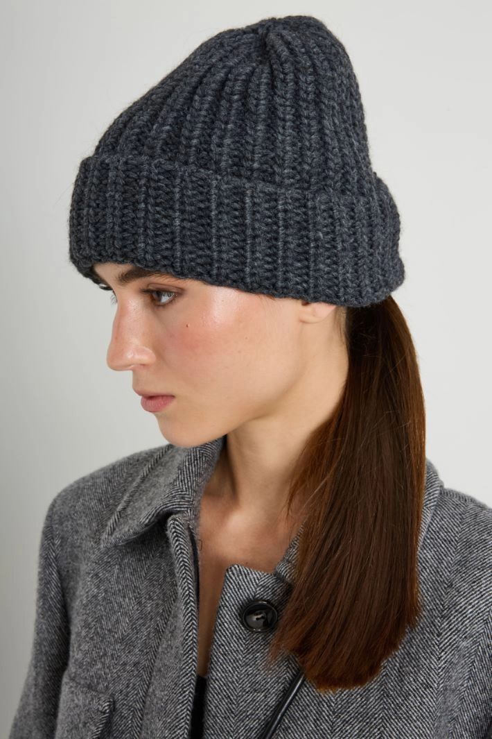 Cuffed beanie hat - ANTHRACITE