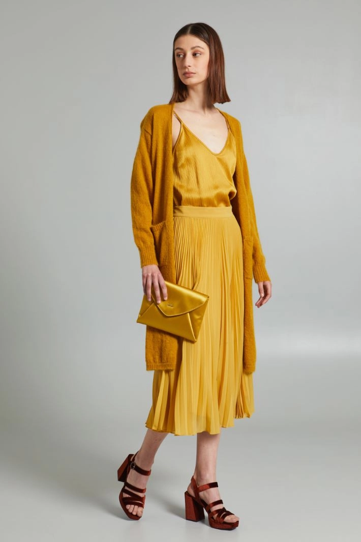 Viscose crepon top - MUSTARD