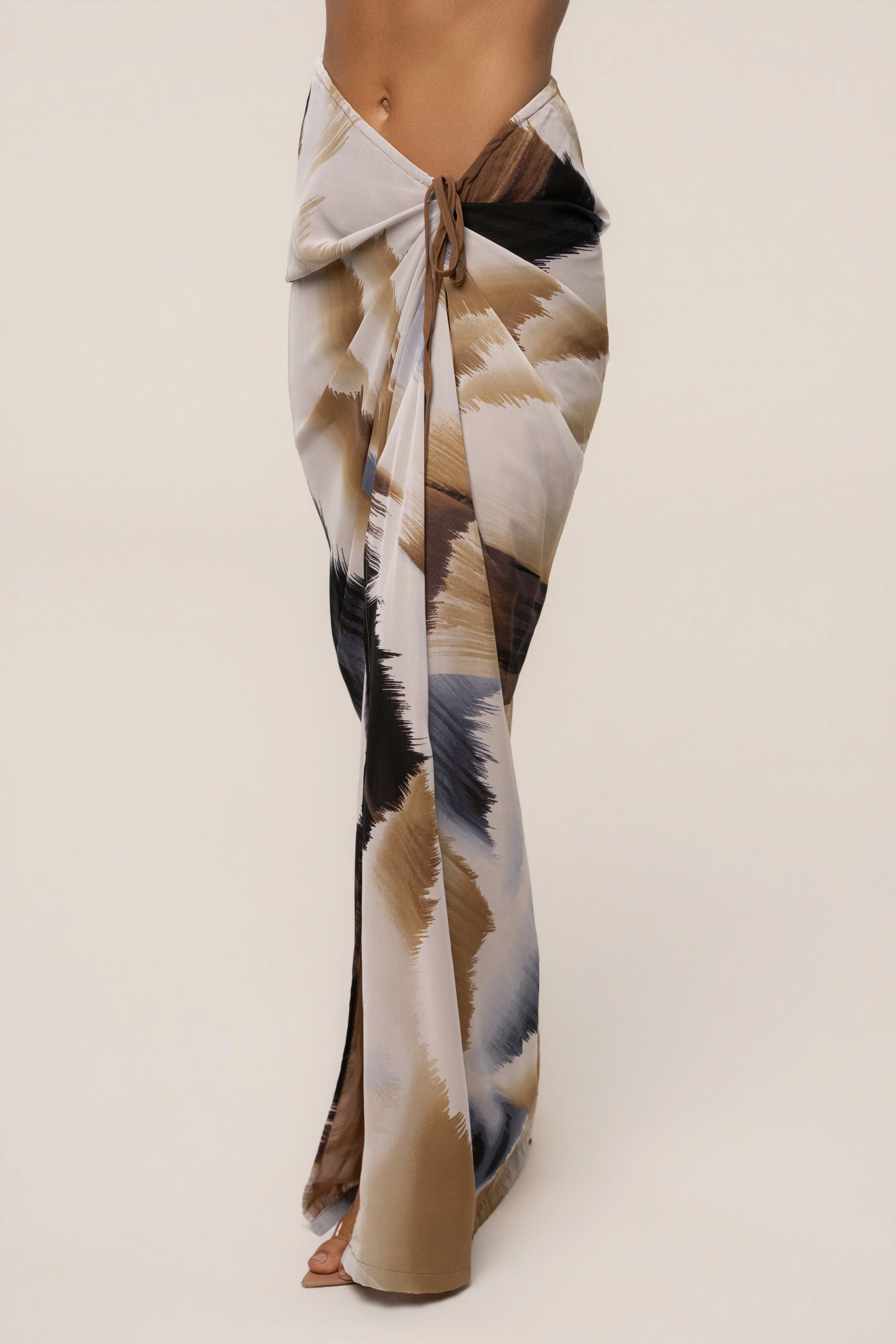 Brown Abstract Noelia Printed Skirt