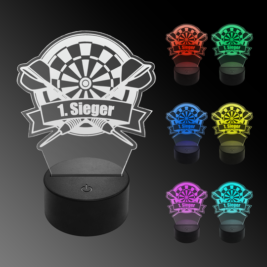 LED plexiglass dart lamp with custom text