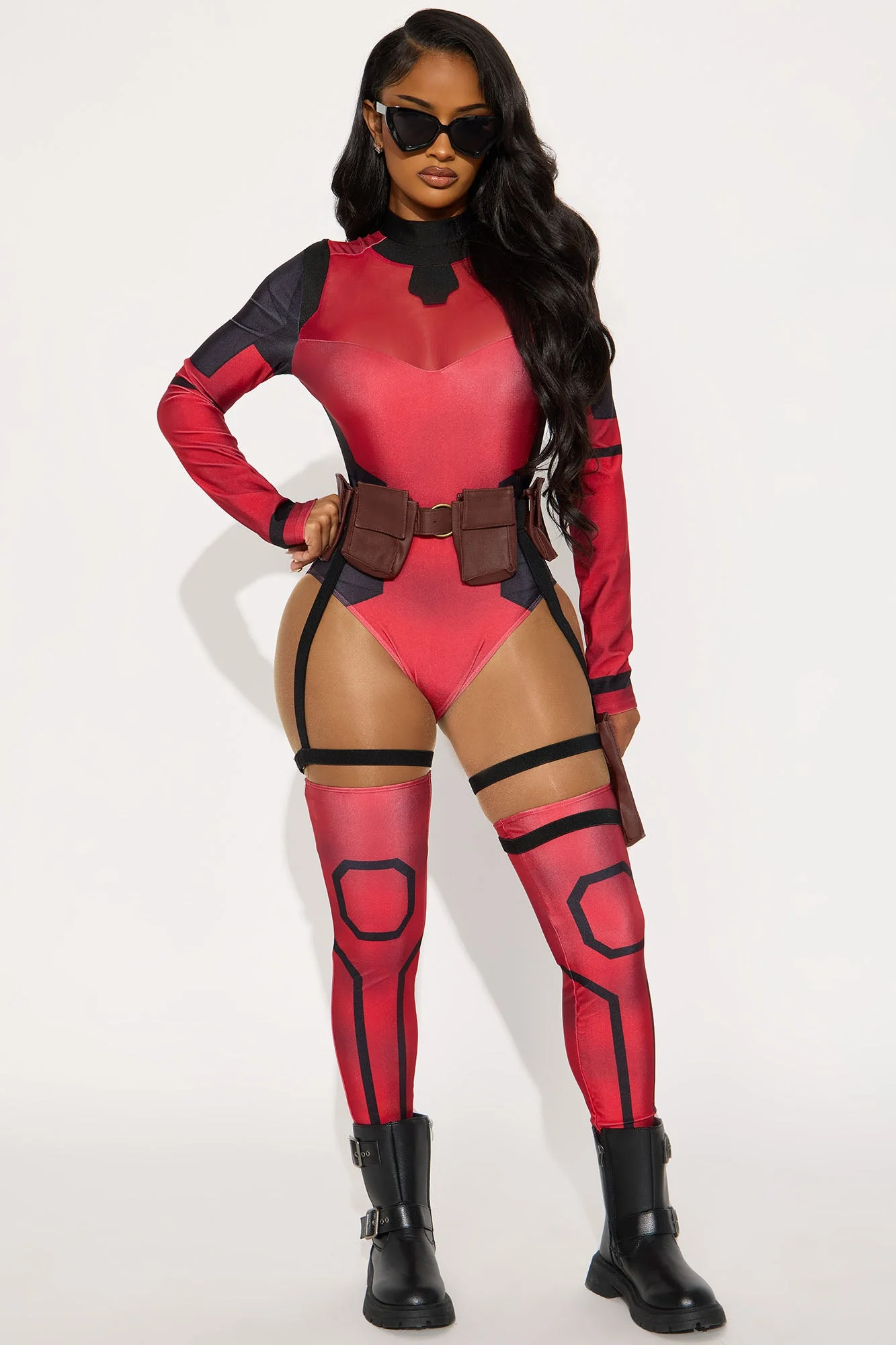 Immortal Attraction 4 Piece Costume Set - Red/combo