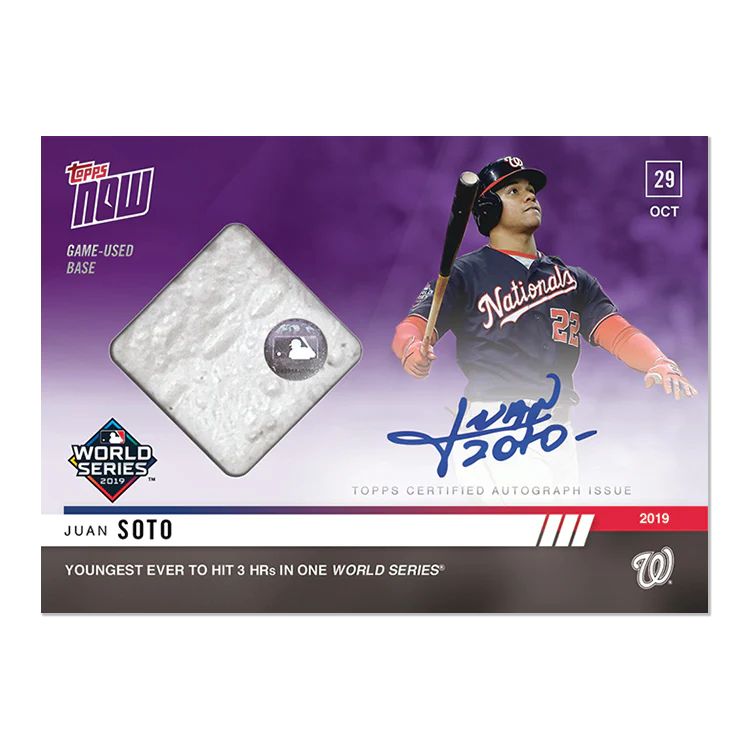 On-Card Auto Relic # to 25 - Juan Soto - MLB TOPPS NOW® Card 1068C