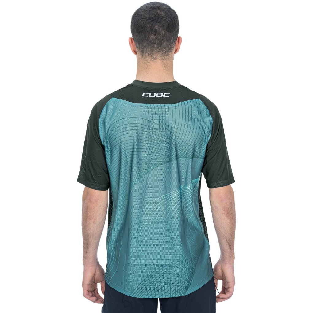 CUBE VERTEX Round Neck Jersey Shortsleeve Men - grey´n´mint