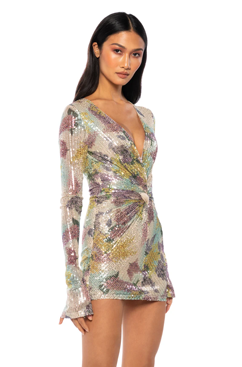 Evelyn Retro Sequin Mini Dress