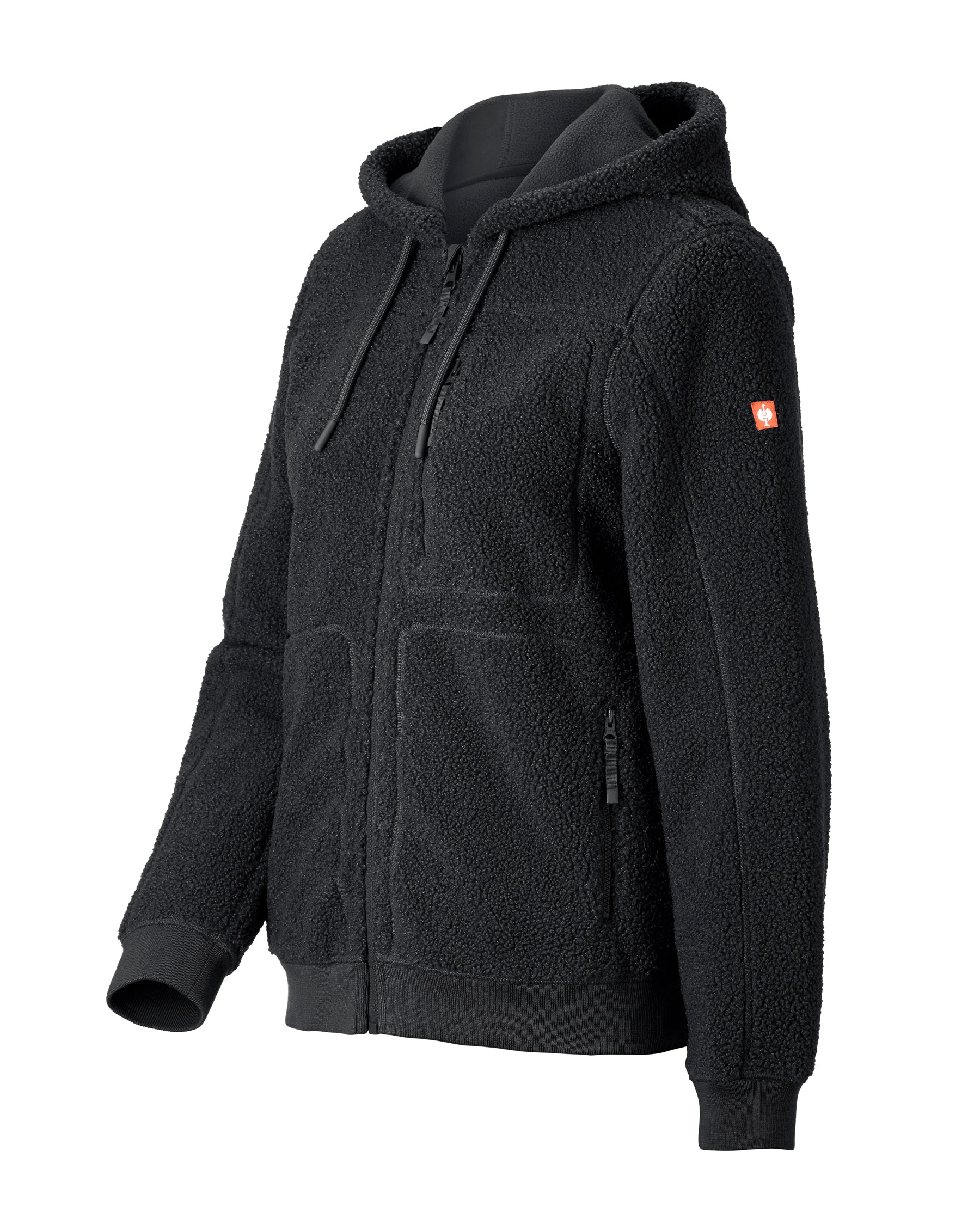 Women's Hooded Sherpa Fleece Jacket e.s.e:pic