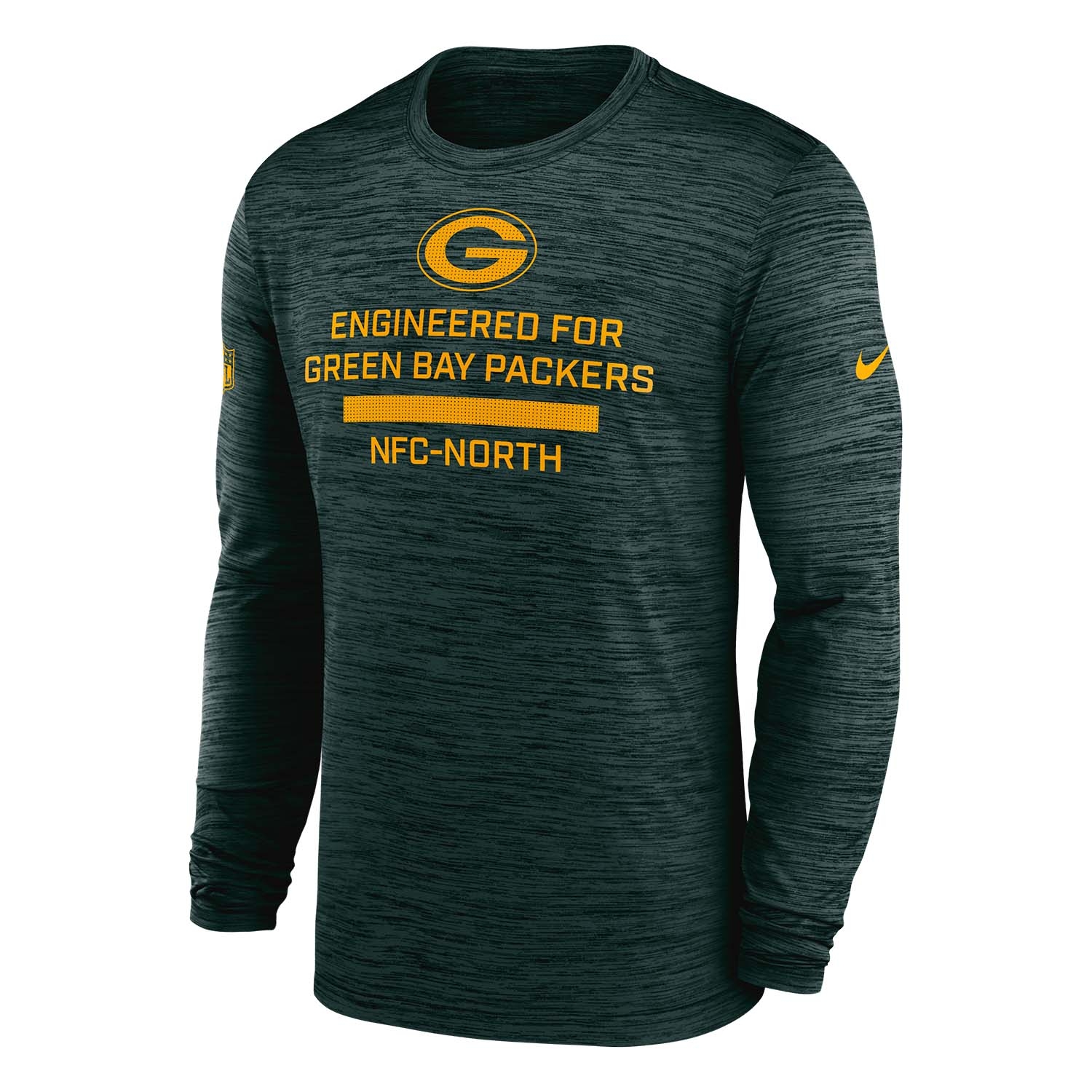 Green Bay Packers 2025 NFL Sideline Nike Velocity Performance Long Sleeve T-Shirt Green