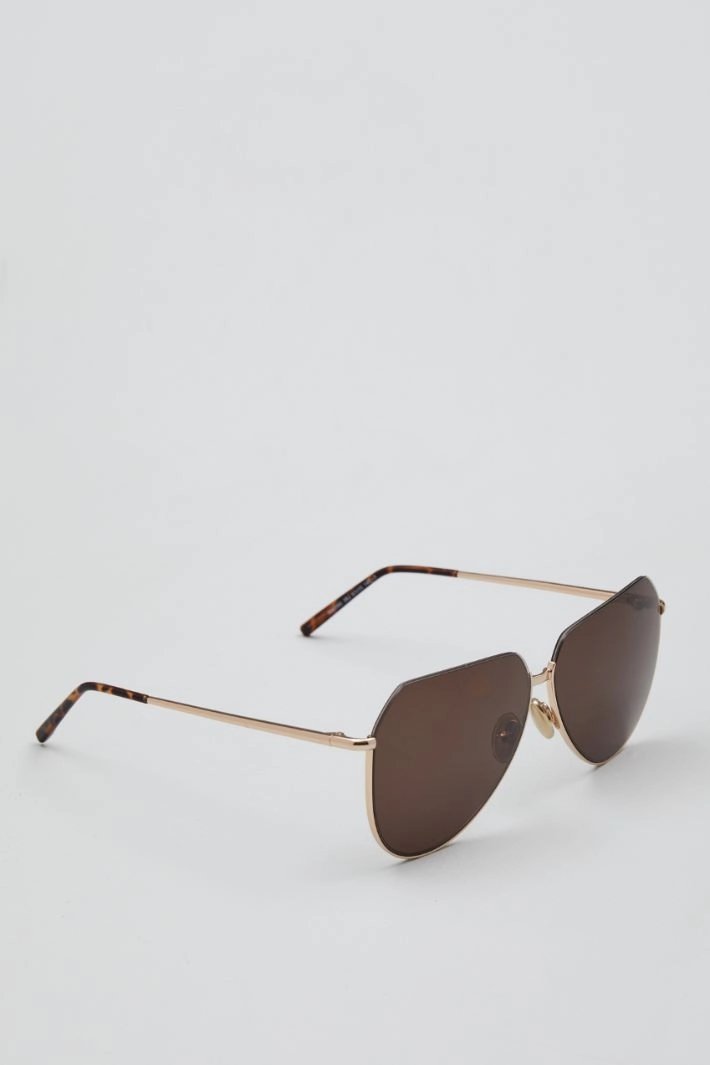 Oversized sunglasses - BROWN GOLD