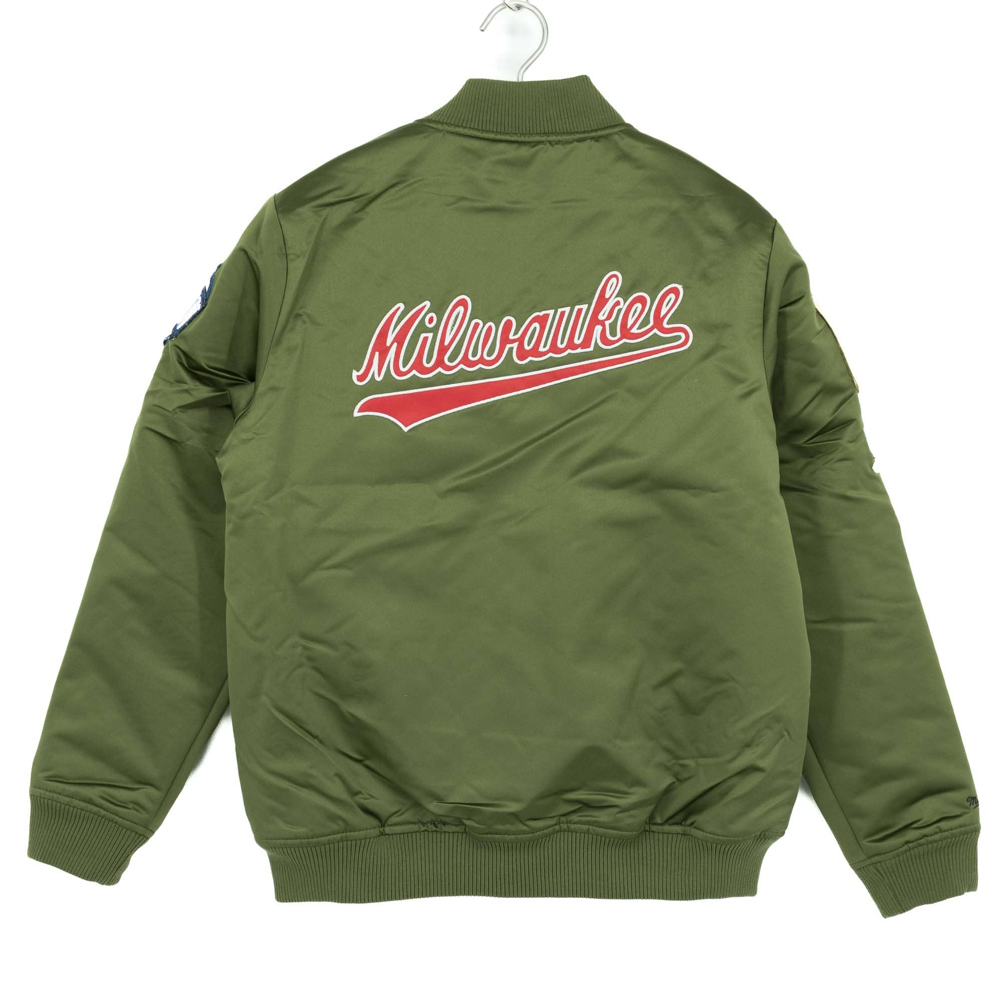 Milwaukee Bucks Olive Mitchell & Ness Heavyweight Satin NBA Jacket