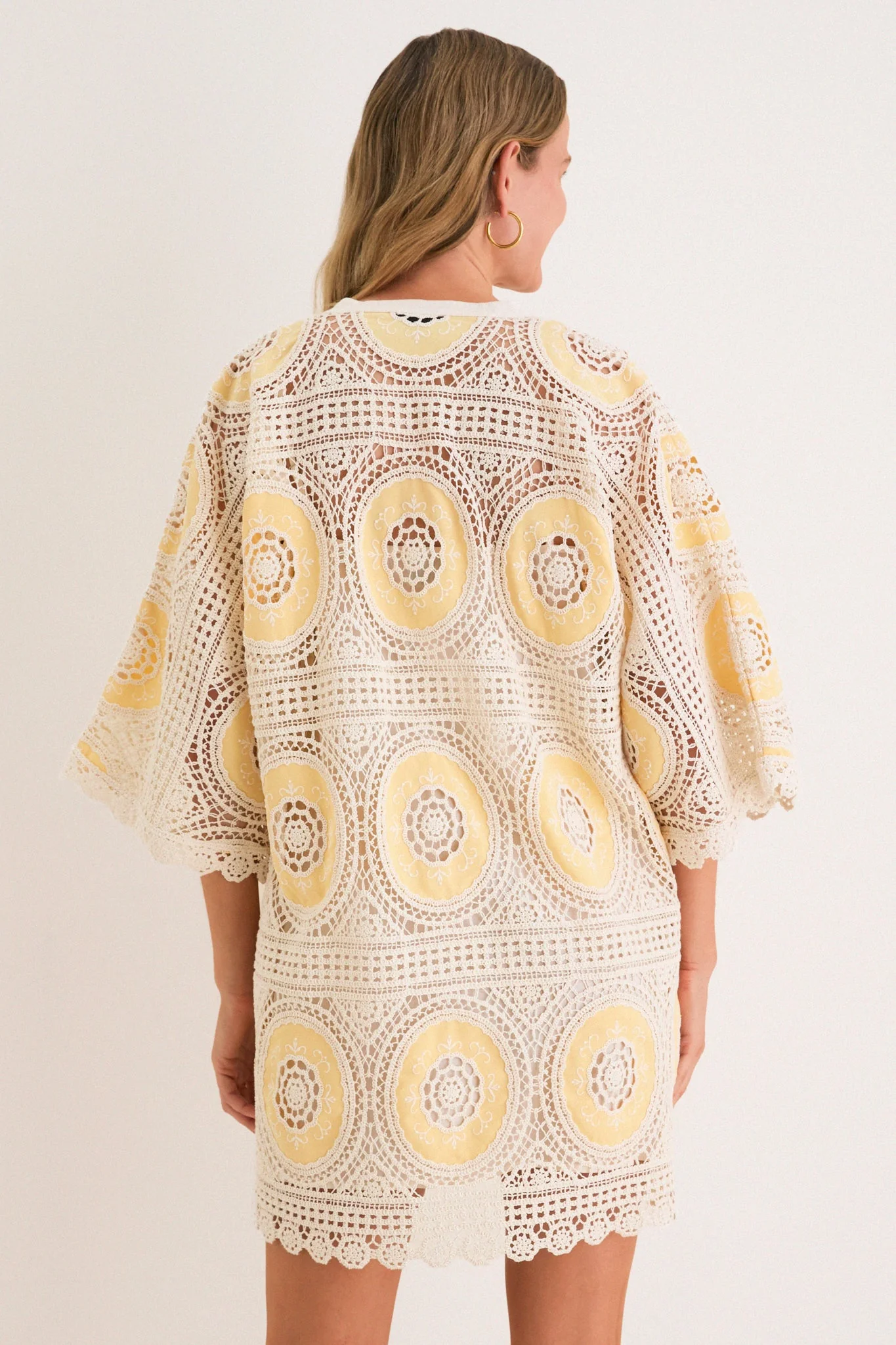 Sunshine Medallion Crochet Arles Mini Dress
