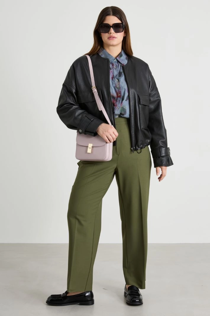 Gabardine wool trousers - KHAKI GREEN