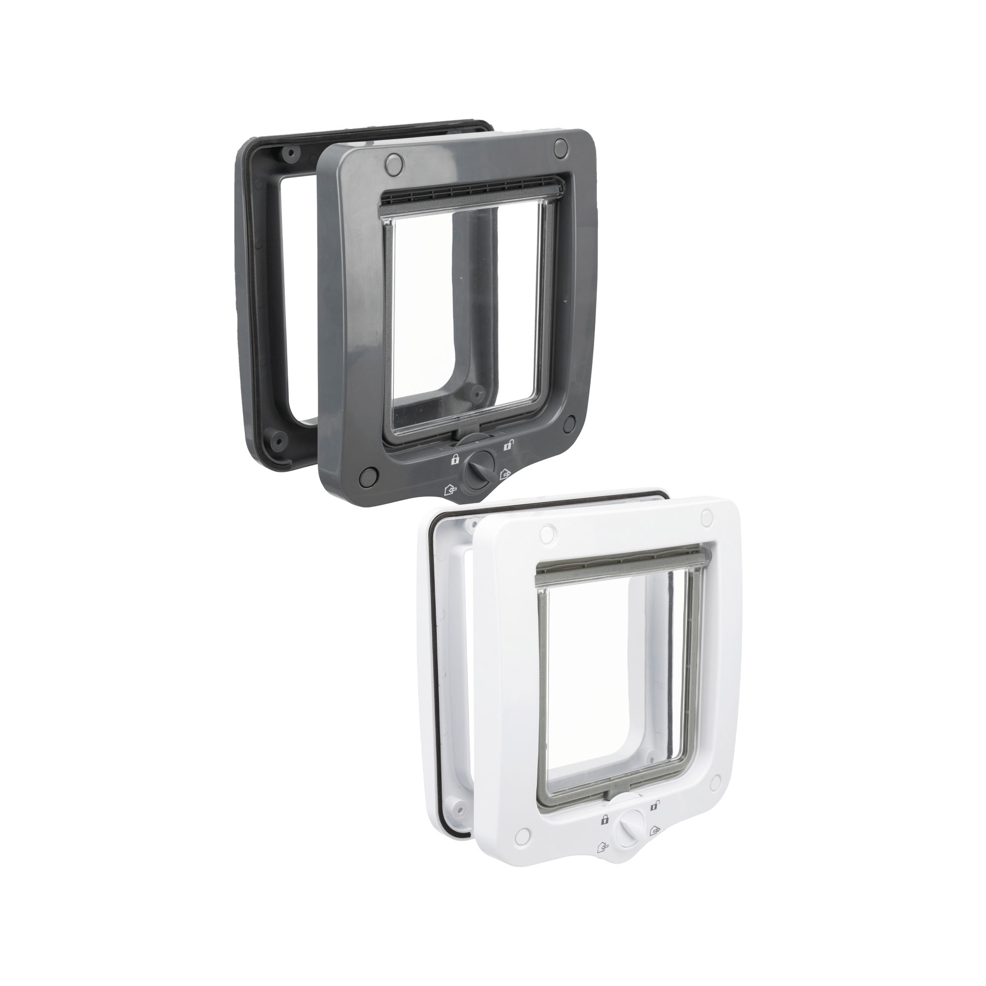 Trixie 4-Way Cat Flap - Grey