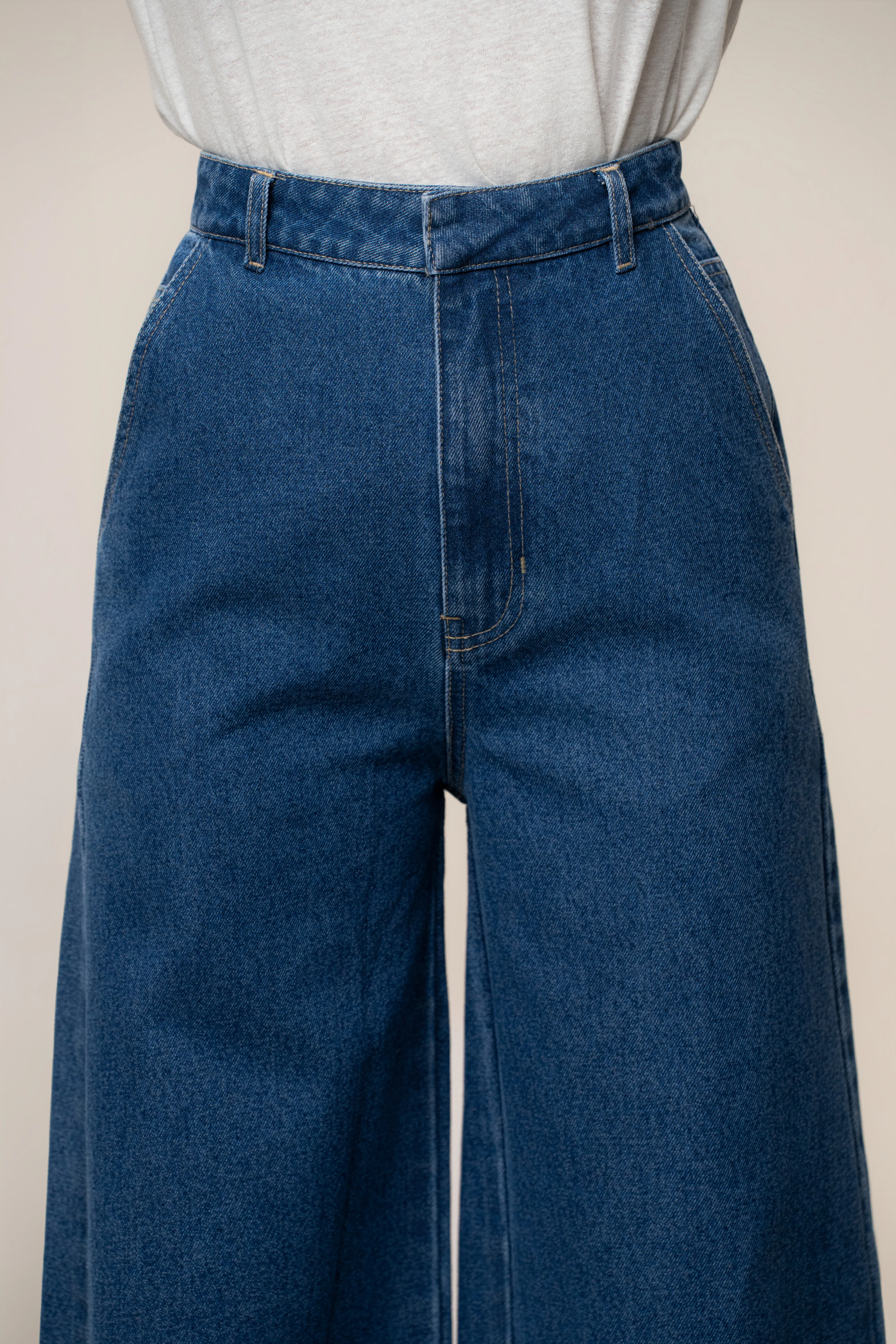 Medium Wash Wide Leg Denim Jean