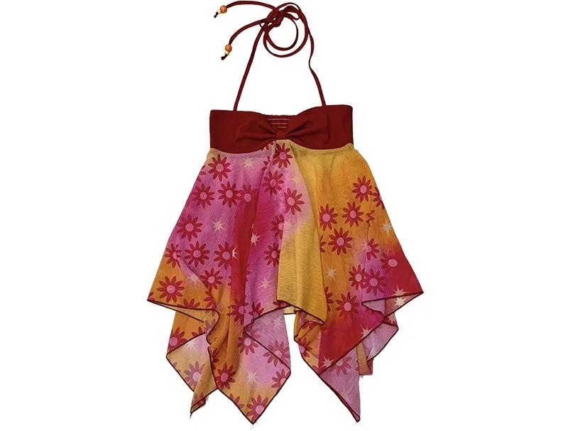 Printed Halter Slip Dress