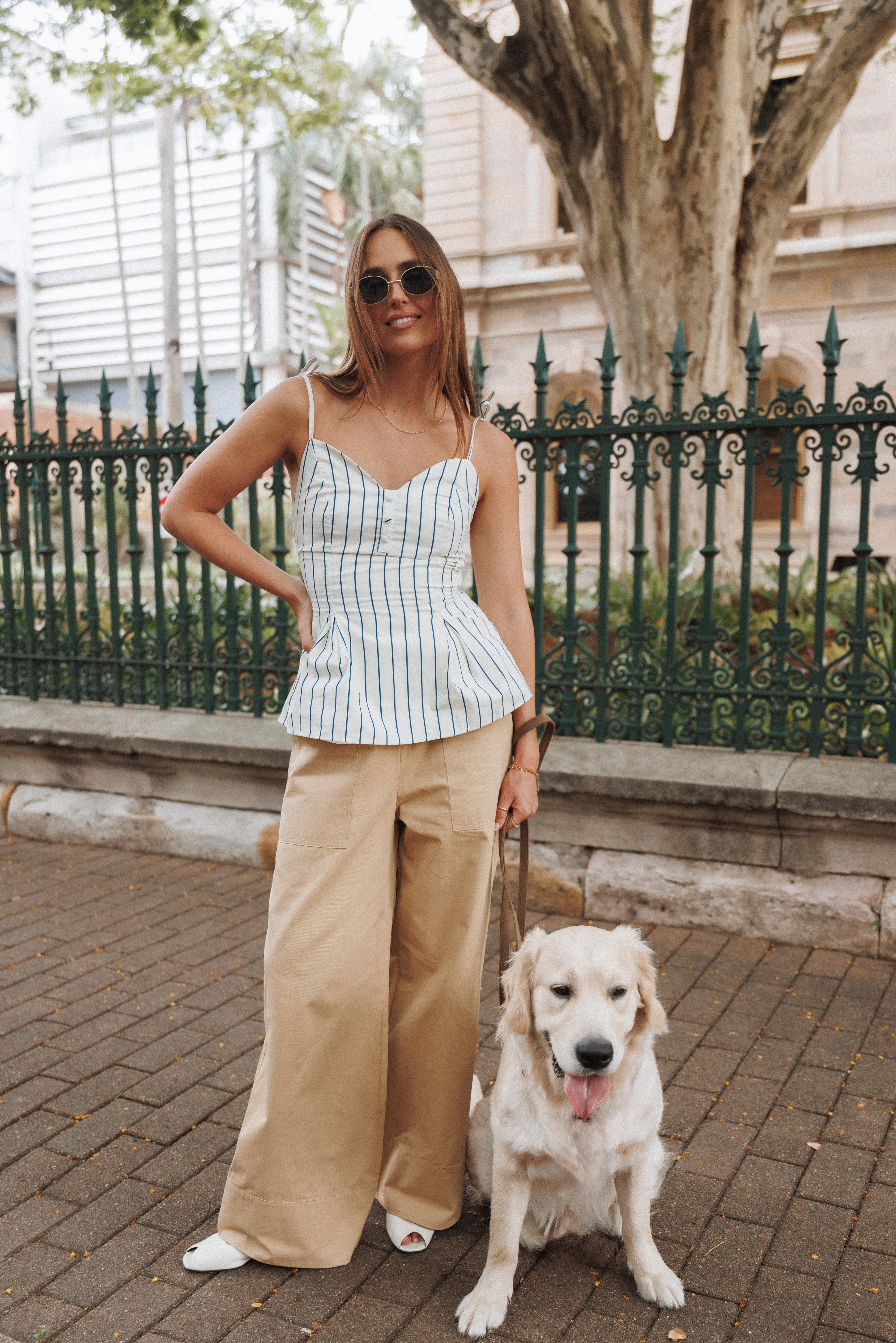 Mia Wide Leg Cropped Pant - Taupe