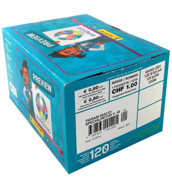 Panini EURO 2020 Preview Stickers - Box with 120 Packets