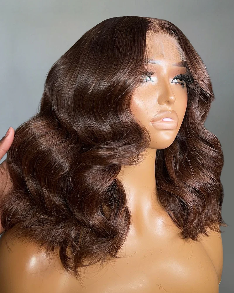 Ophirawig 6x5 invisible knots Glueless Chocolate Brown Wig Loose Body Wave Wig Pre-cut Lace Beginner Friendly