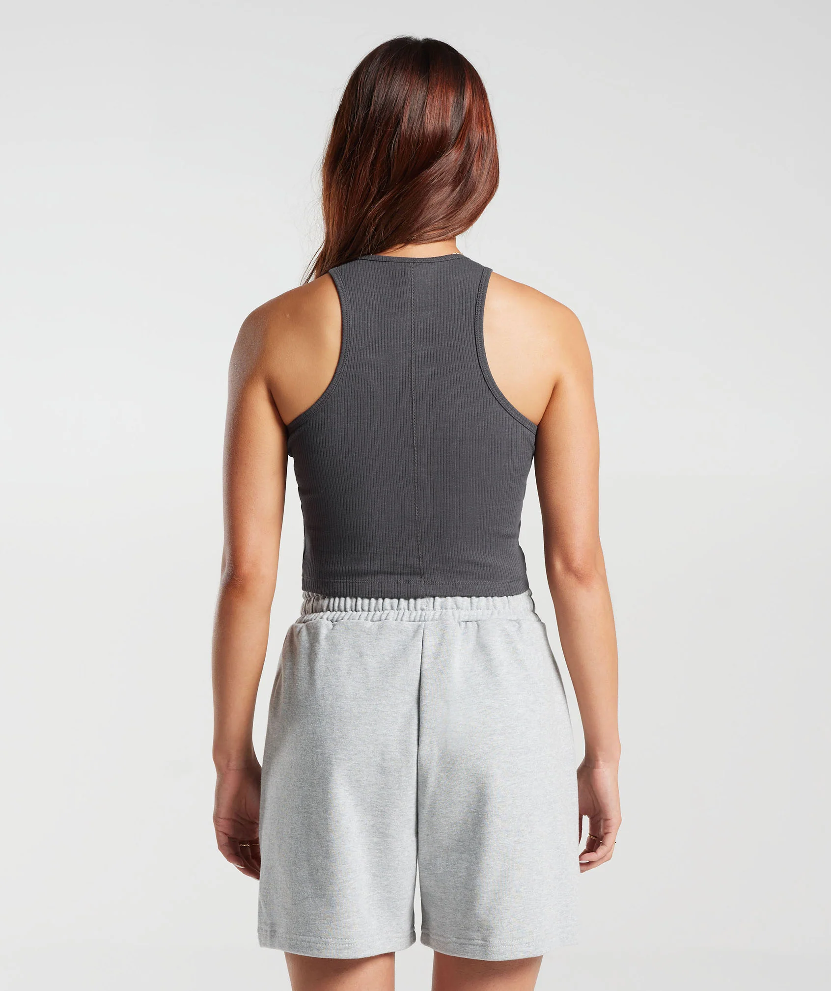 Cotton Rib Midi Tank Onyx Grey