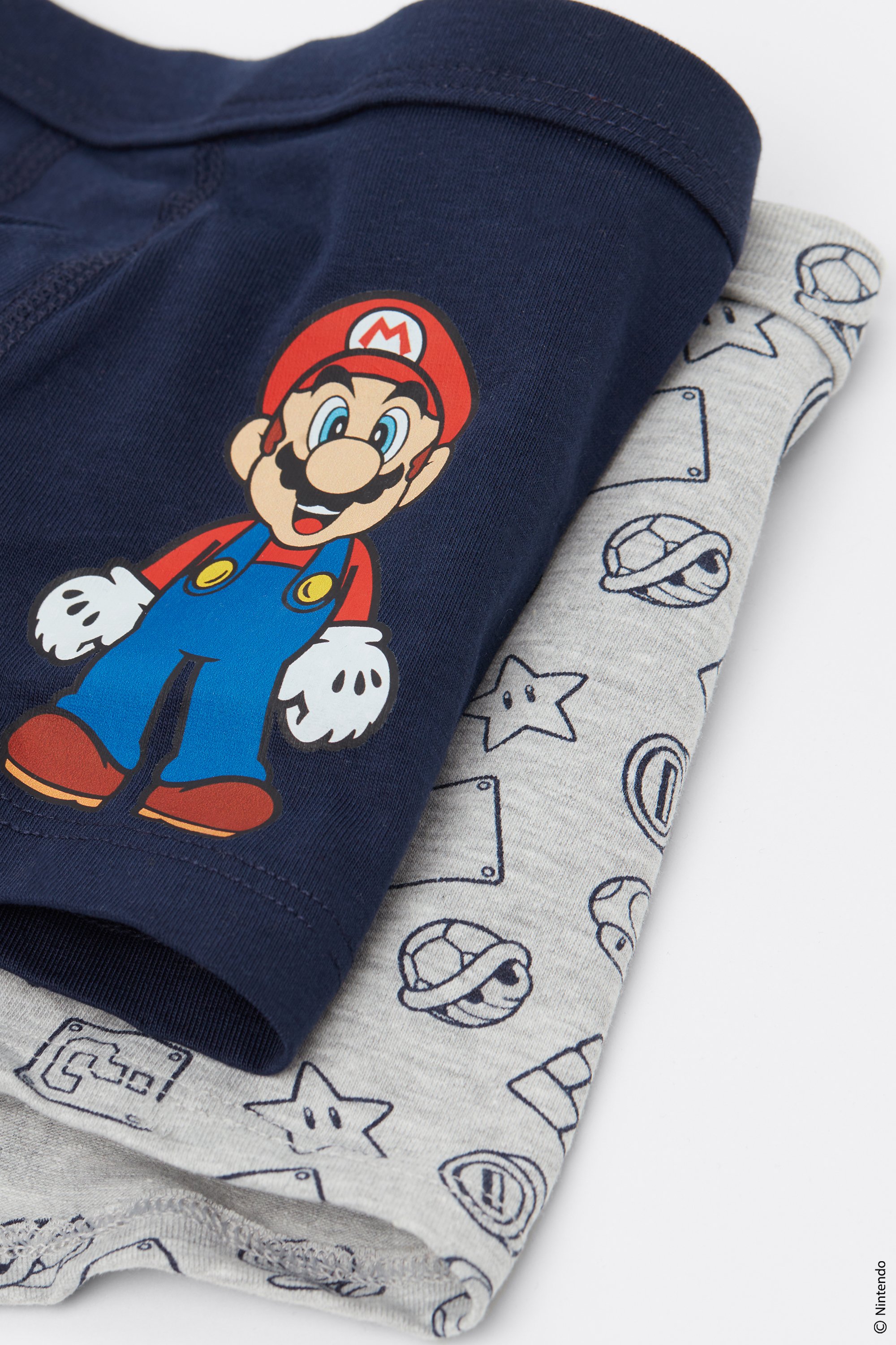 2 Pairs of Boys' Super Mario Print Cotton Boxers