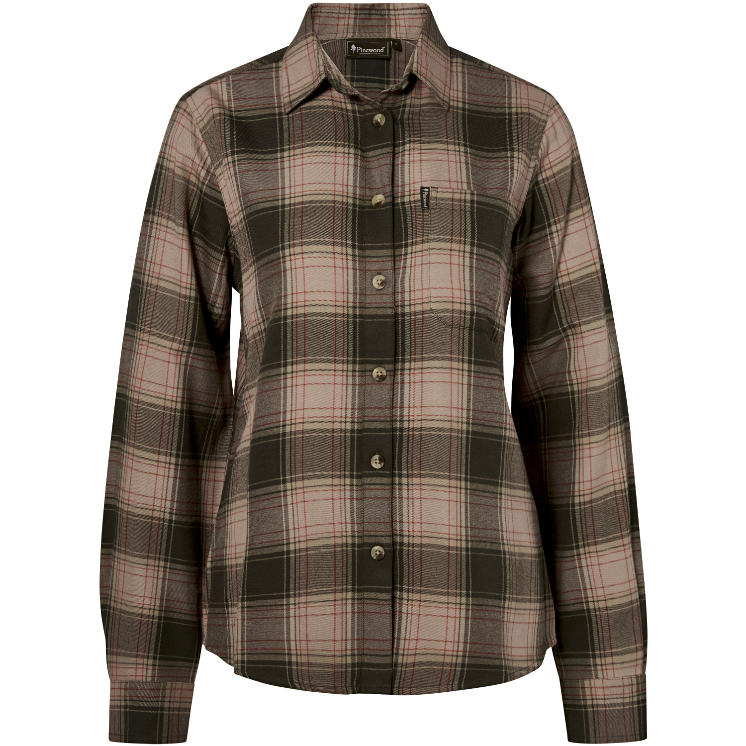 Pinewood Finnveden Forest Flannel Shirt Women (Olive\/D.Green)