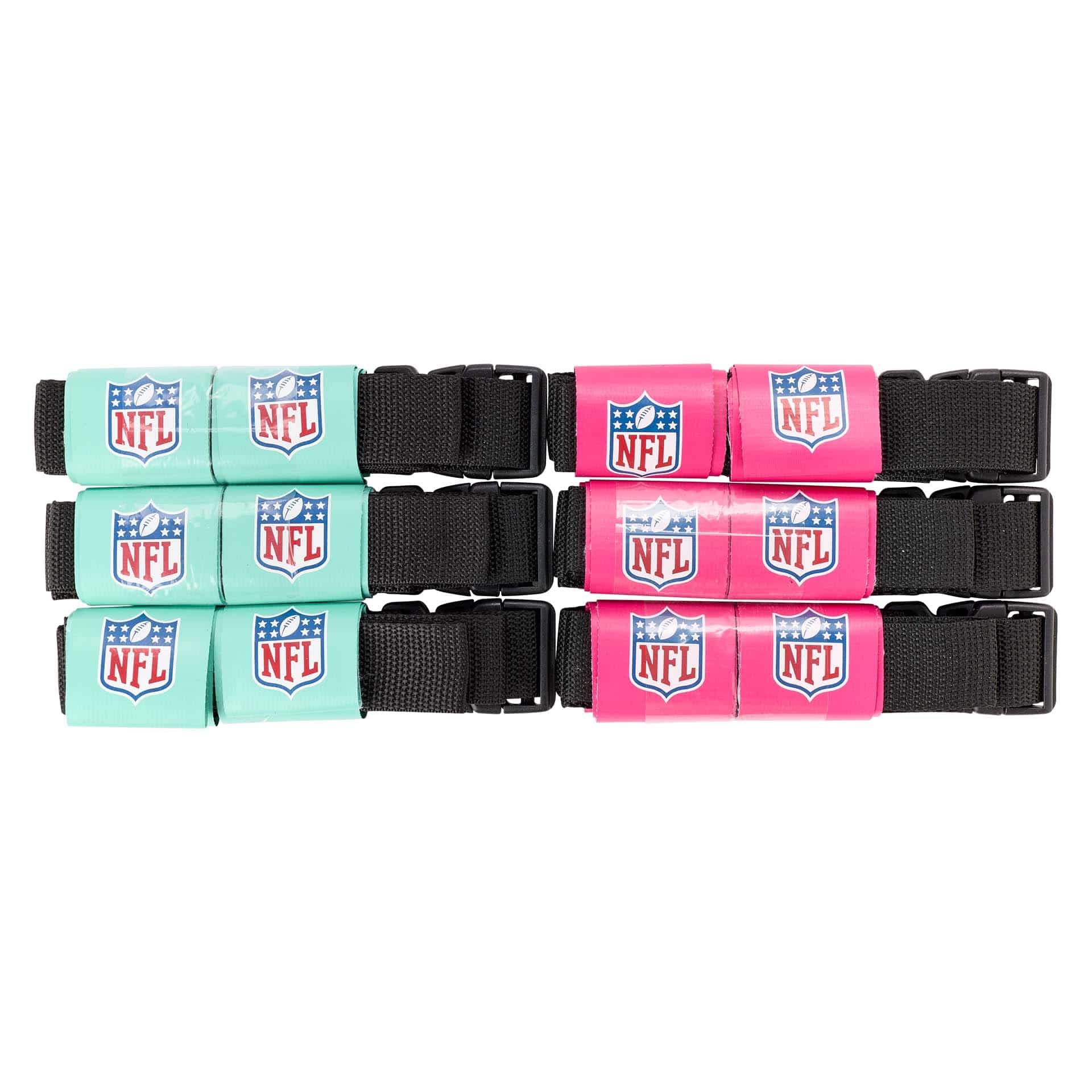 Wilson NFL Flag Football Kit 6 Belts (Mint/Pink)