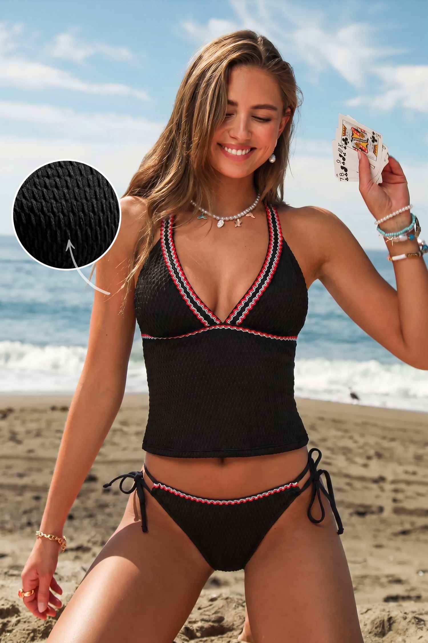 Night Dip Black Tankini Set