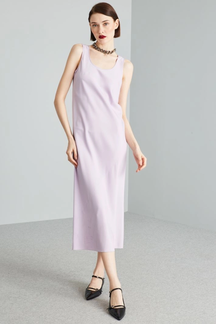 Stretch silk sleeveless dress - LILAC