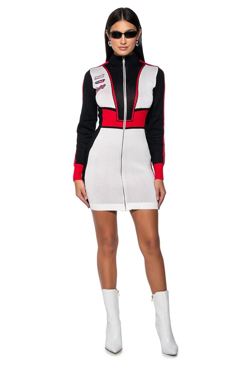 Racing Knit Bodycon Dress