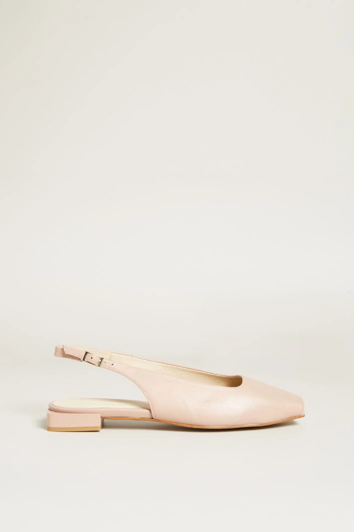 Leather slingback ballerinas - PINK