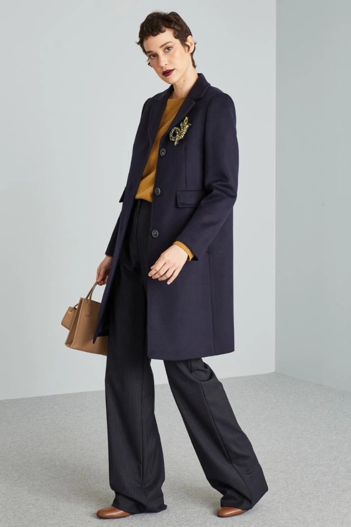 Coat with back slit - NIGHT BLUE