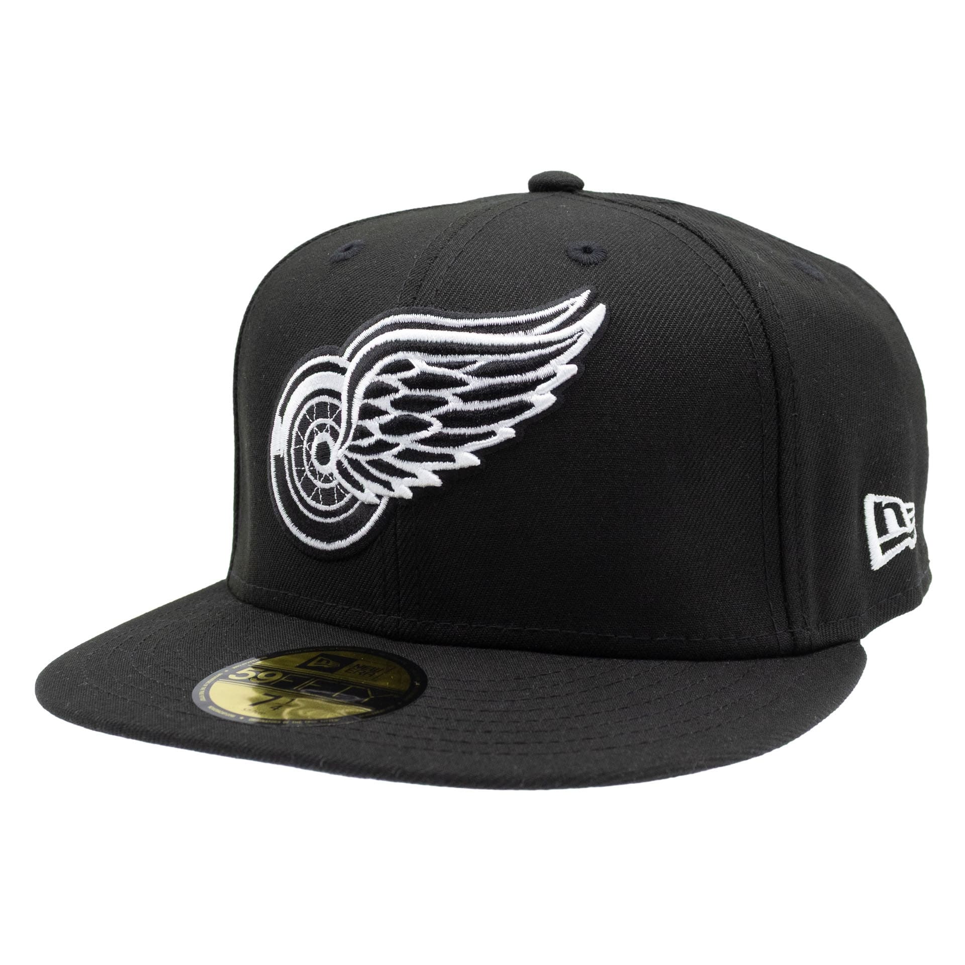 Detroit Red Wings Black & White 59FIFTY Fitted NHL Cap Black
