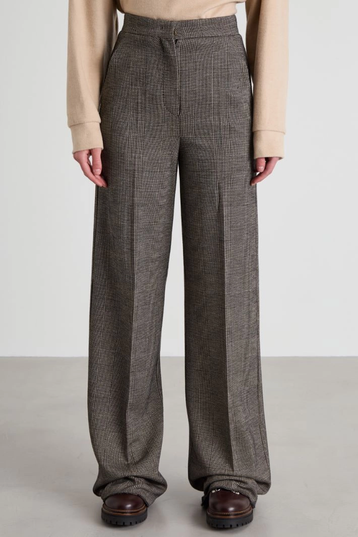 Yarn-dyed jersey trousers - BLACK