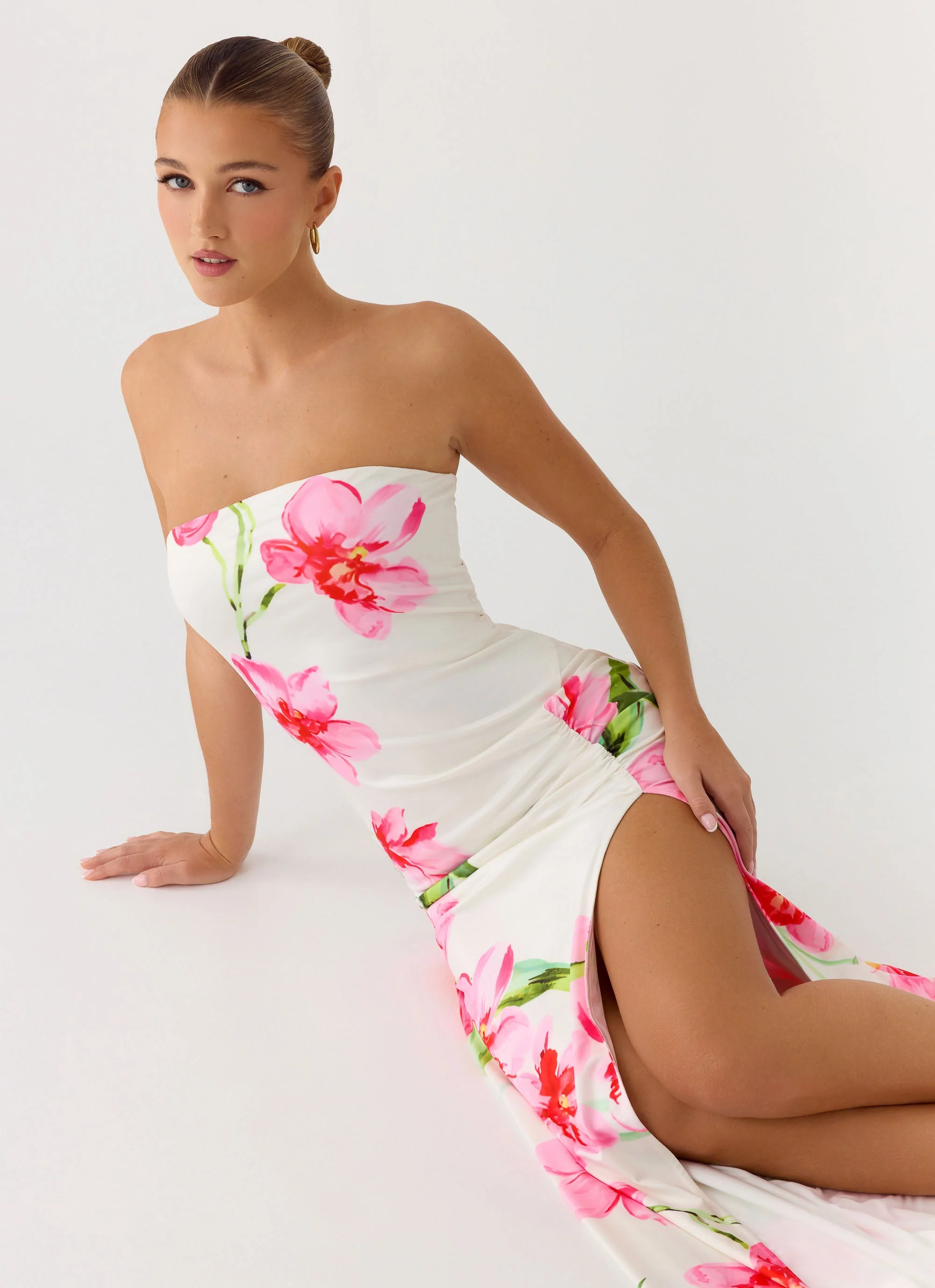 Erivo Strapless Maxi Dress - Ivory Reef