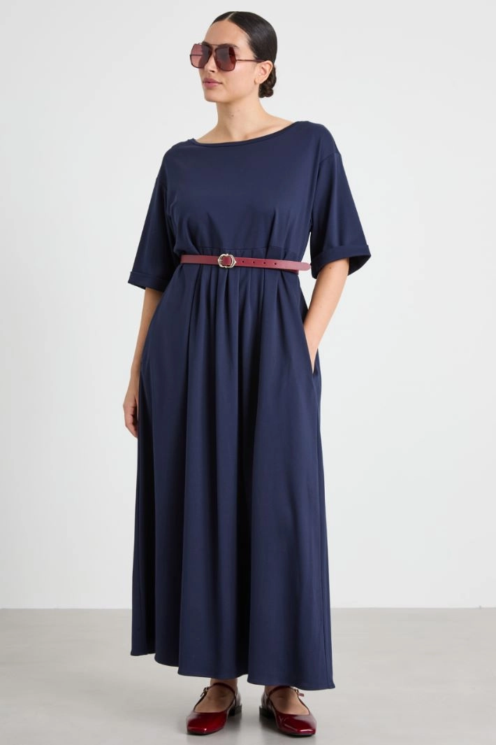 Long jersey dress - NIGHT BLUE