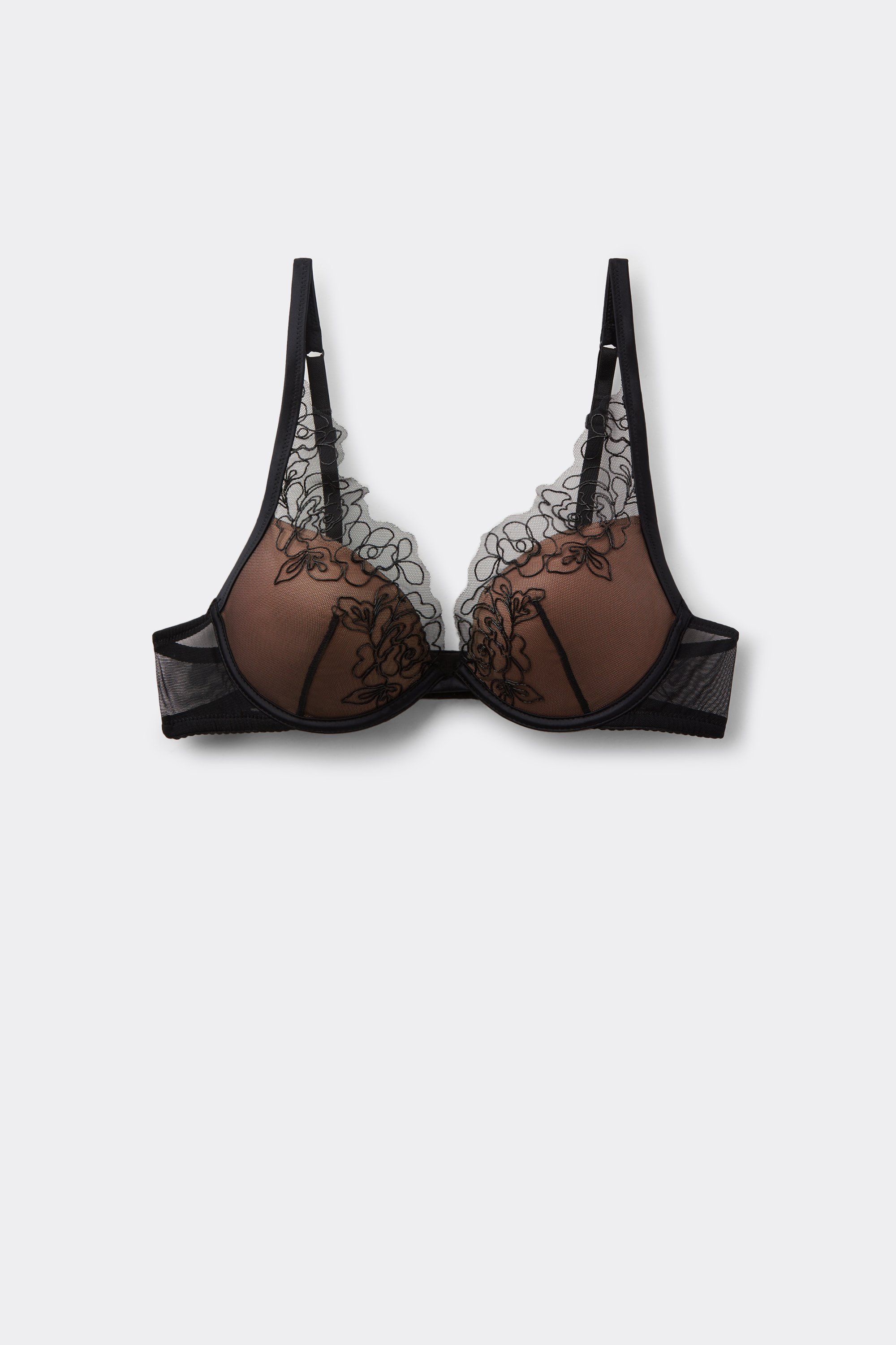 Venice Fleur Noir Padded Push-Up Bra