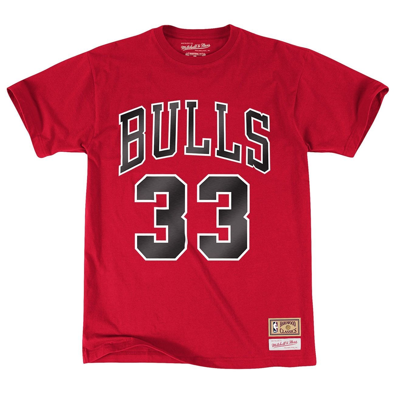 Scottie Pippen #33 Chicago Bulls Name & Number NBA Tee Red