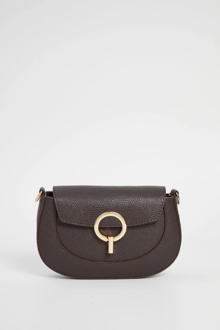 Leather shoulder bag - BROWN