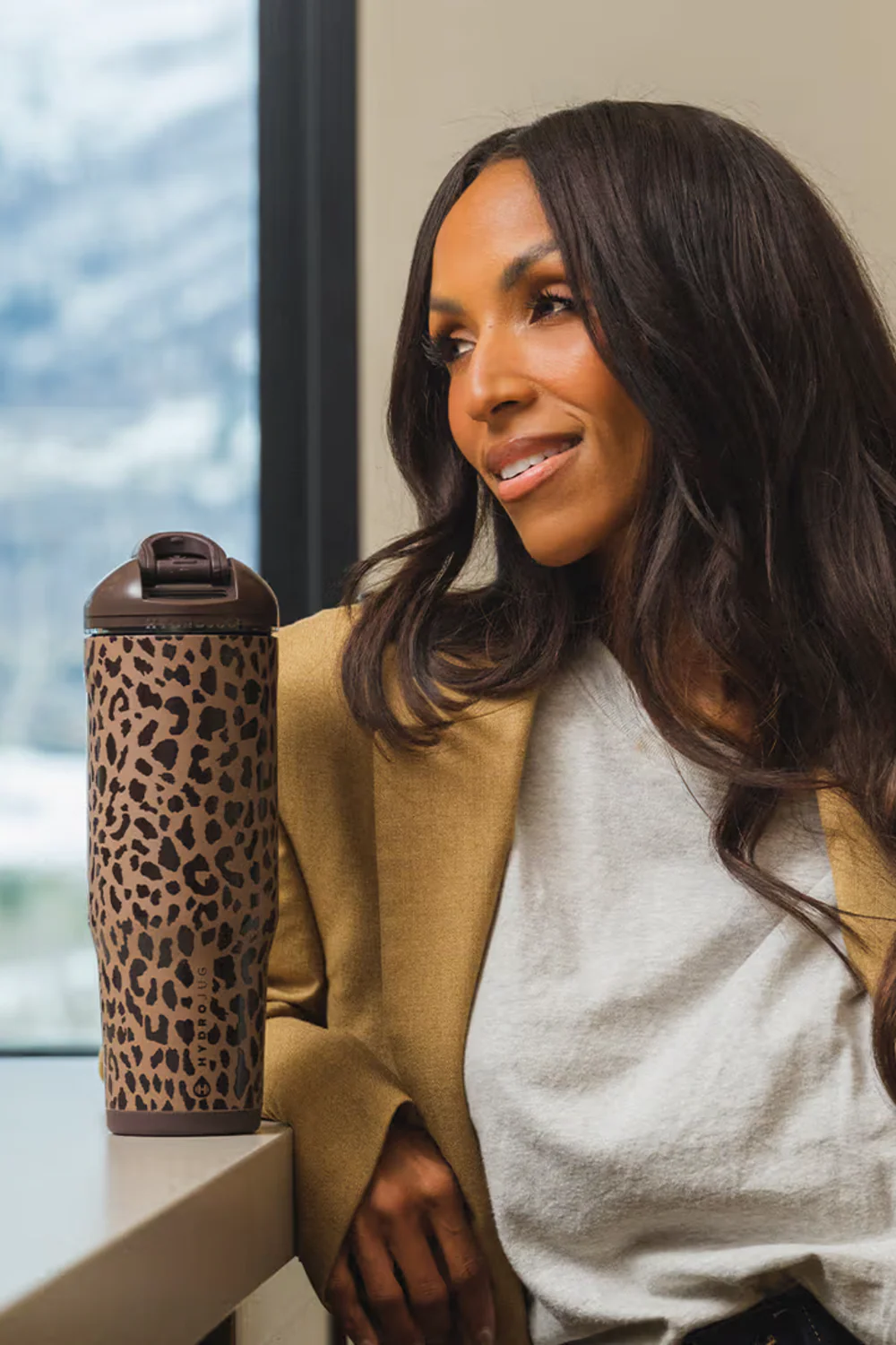 HydroJug Ease2o 32 oz Tumbler in Brown Leopard | LEOPARD-810140556189
