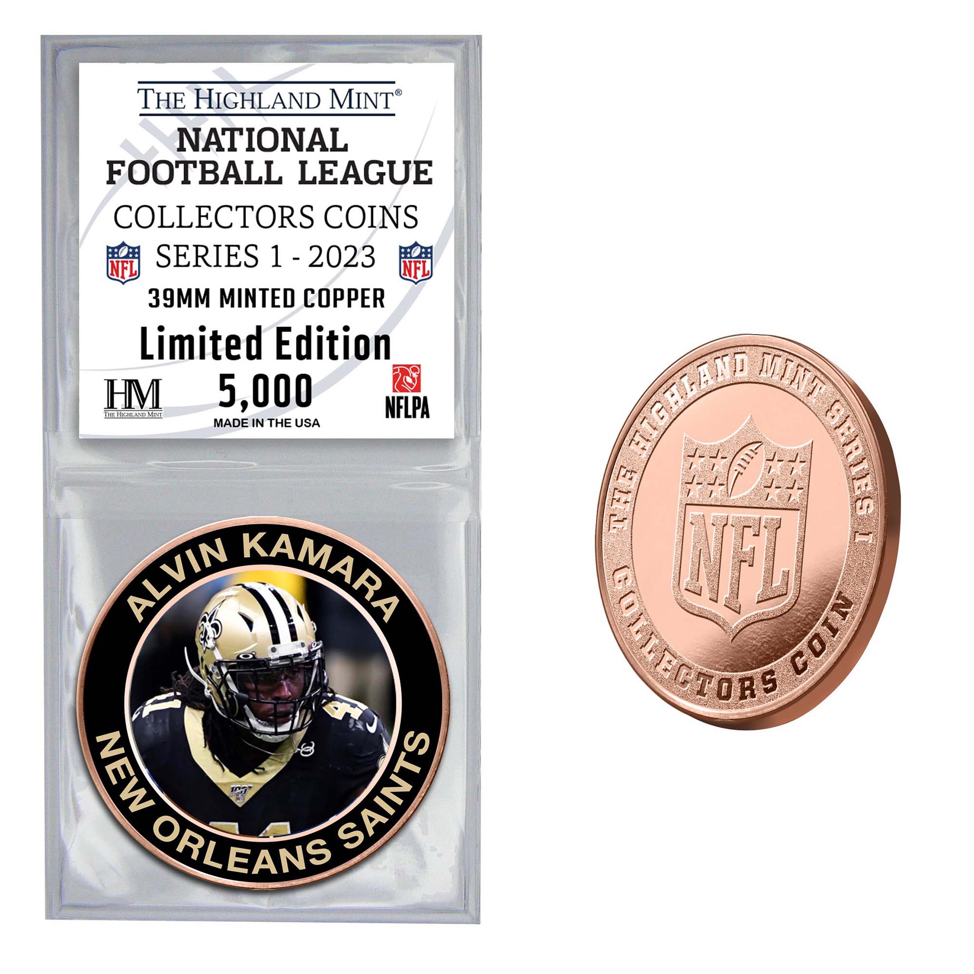 NFL Collectors Coins Series 1 Alvin Kamara New Orleans Saints Commemorative Coin