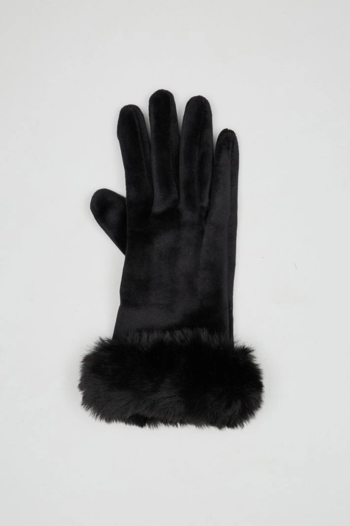 Velvet gloves - BLACK