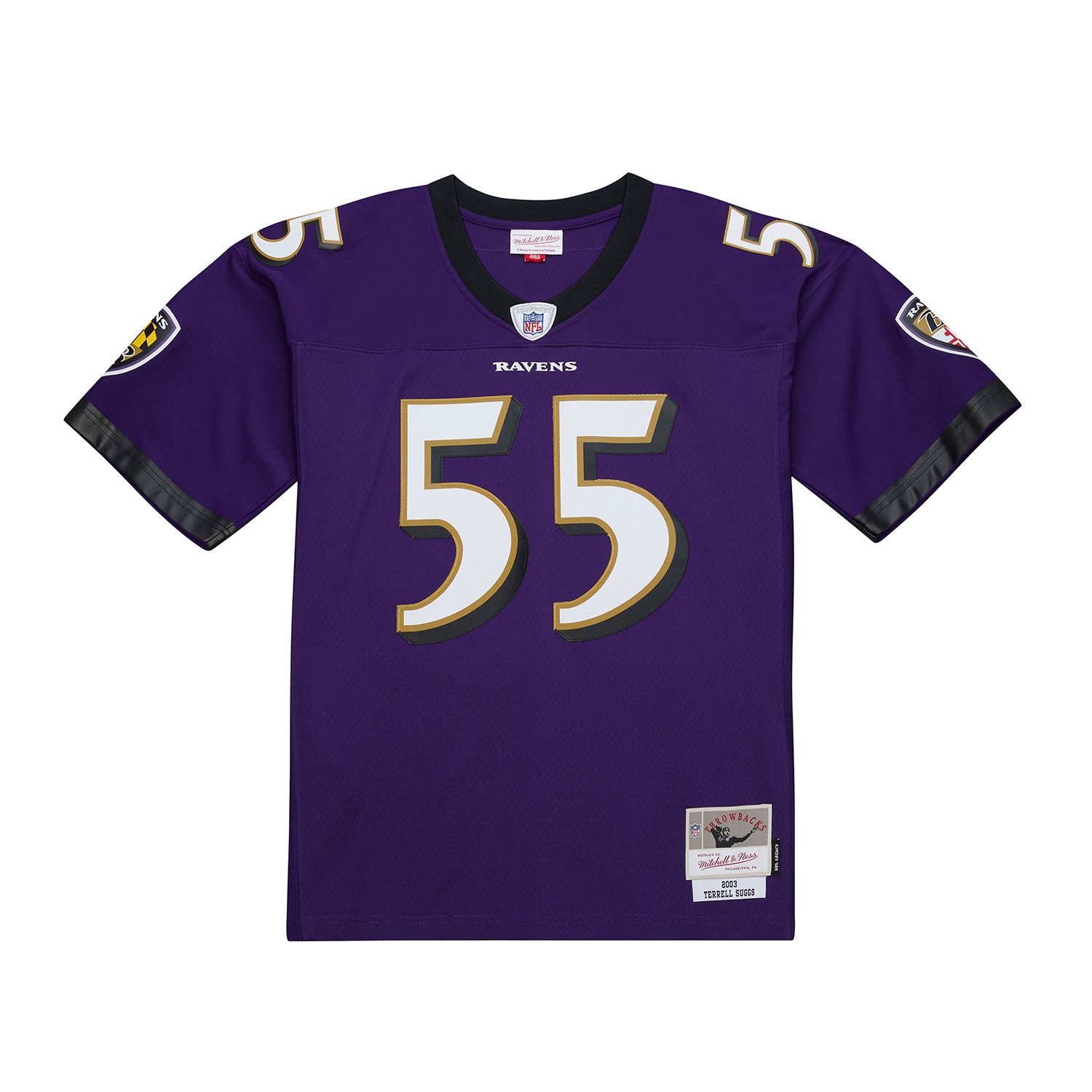 Terrell Suggs #55 Baltimore Ravens 2003 Legacy Throwback NFL Jersey Purple