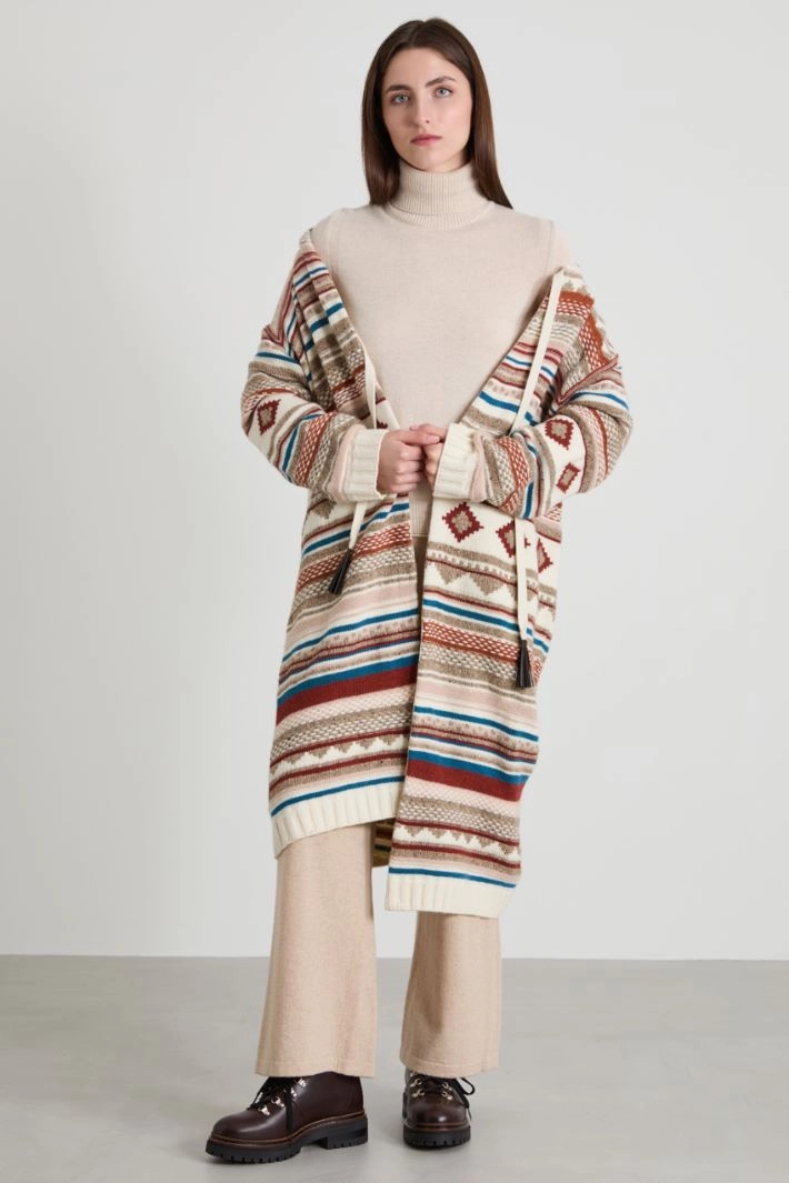 Wool and cashmere turtle-neck sweater - SAND