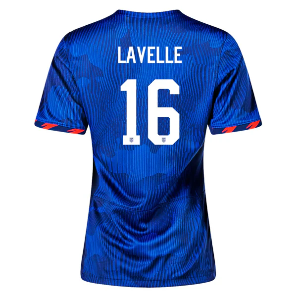 Womens United States Rose Lavelle 4 Star Away Jersey 23/24 w/ 2019 World Cup Champion Patch (Hyper Royal/Loyal Blue)